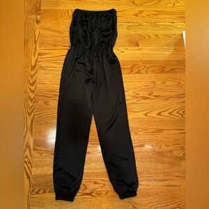 Strapless silky jumpsuit